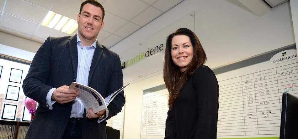 Castledene’s John Paul (left) with Rebecca Roberts (right) from Current Capital.