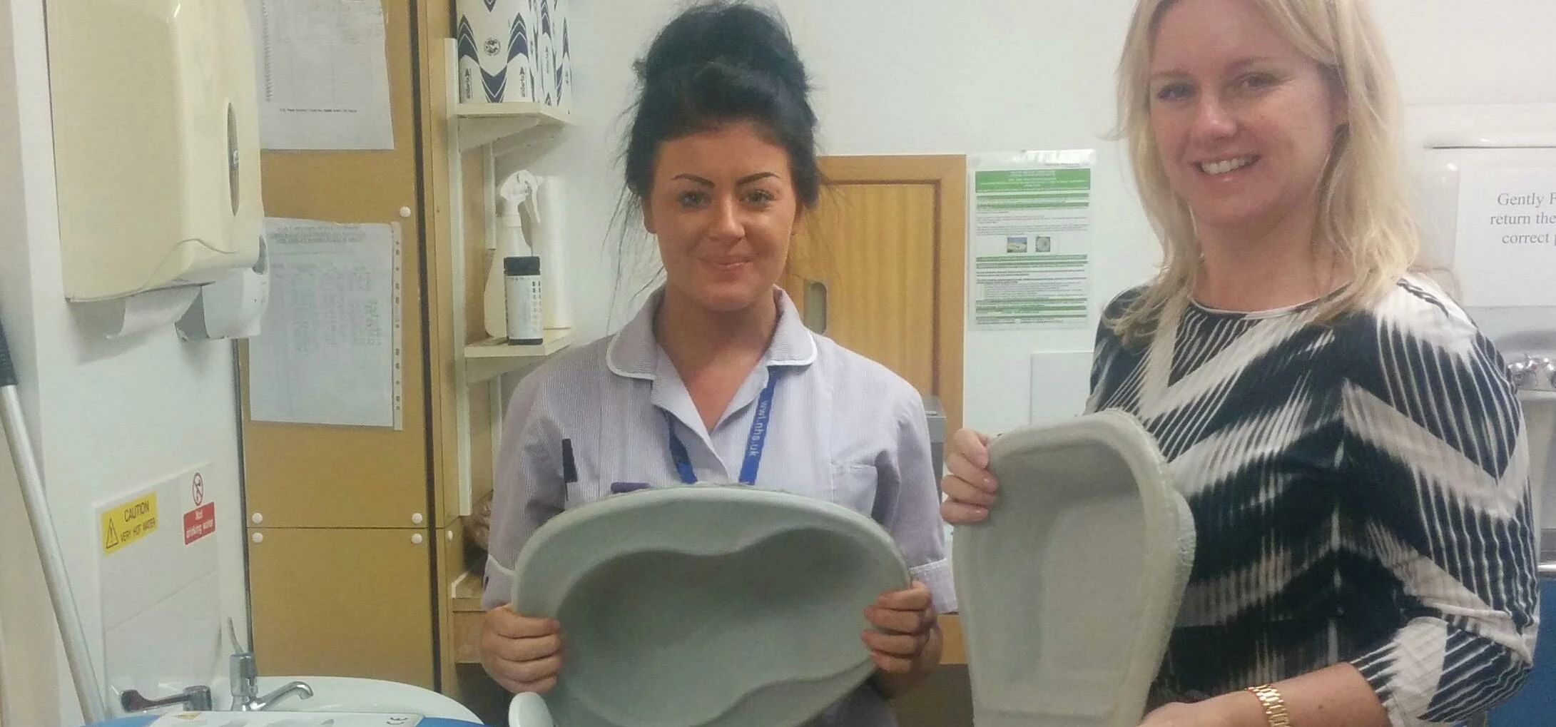 Natalie Reaney, Vernacare Key Account Manager and the housekeeper at Wrightington Hospital, Wigan an