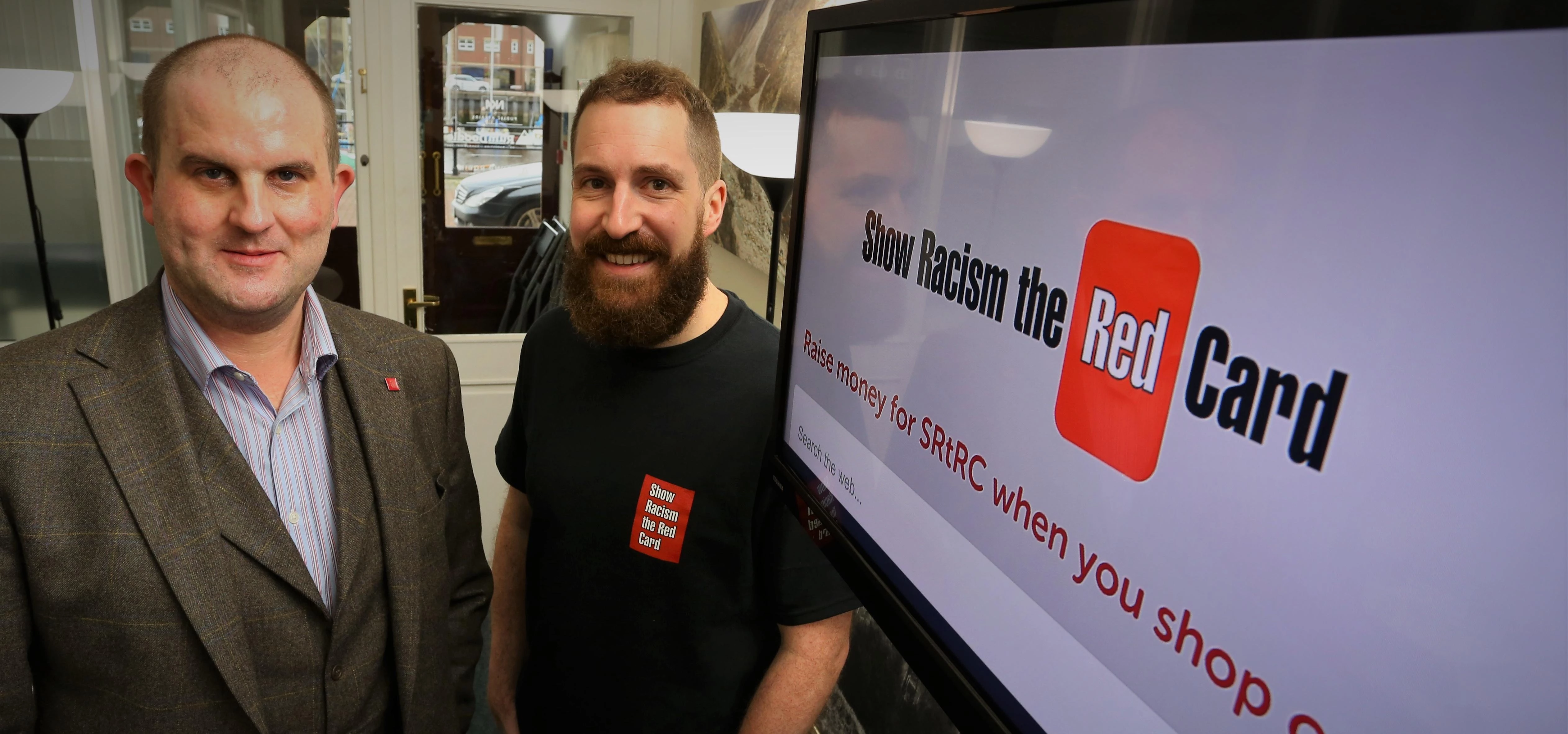 Rob Lawson, MD of Rum Doodle PR (left) with James Kingett, Campaign Worker at Show Racism the Red Ca