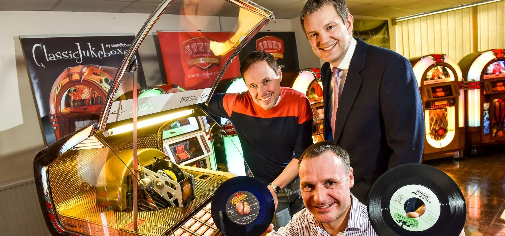 Picture shows: Chris Black (foreground) of Sound Leisure with his brother Michael (left) and Matthew