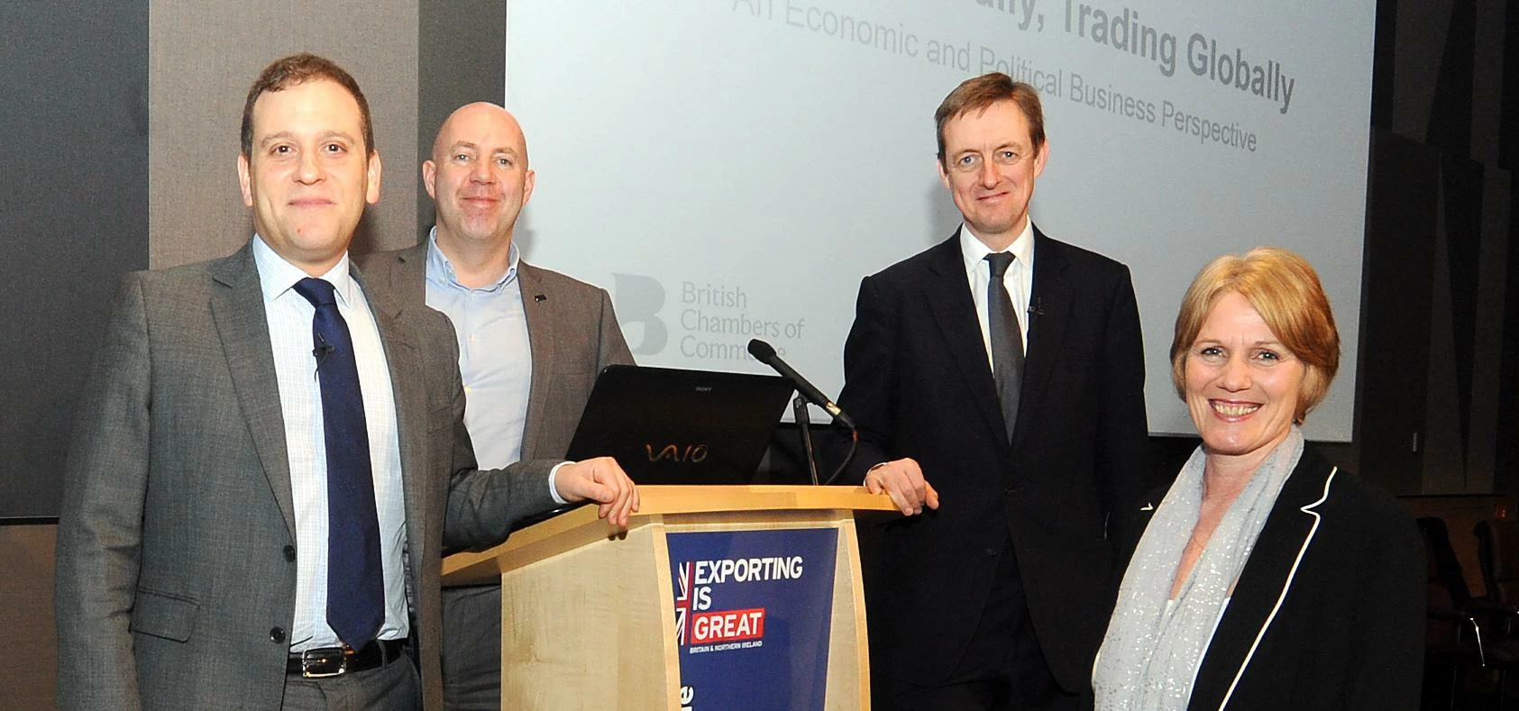 Pictured (left to right): Dr Adam Marshall, Corin Crane (Black Country Chamber of Commerce), Lord Br