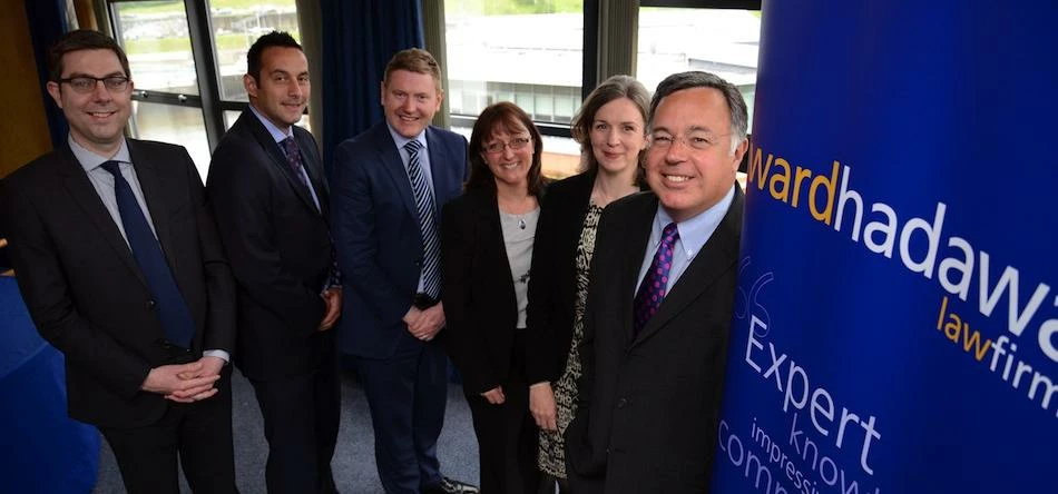promoted Partners at Ward Hadaway (from left) Neil Smith, Russell Ward, Stuart Craig, Gillian Muir a