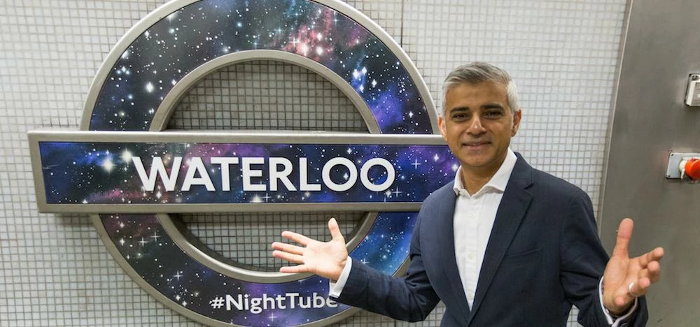 Mayor of London, Sadiq Khan, at the launch of the Waterloo Night Tube service.