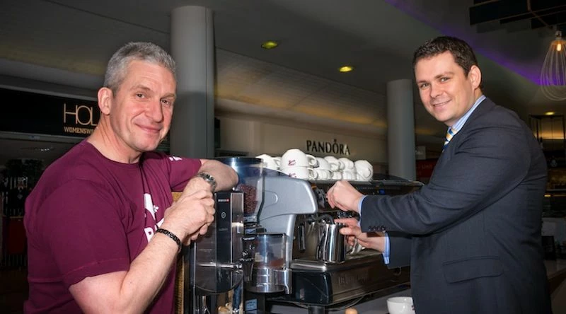 Muffin Break owner Bill Bentham with NatWest Relationship Manager Richard Swan.