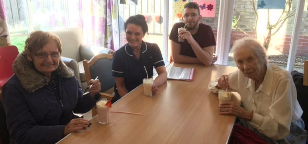 Residents and staff at The Woodlands celebrate nutrition and hydration week