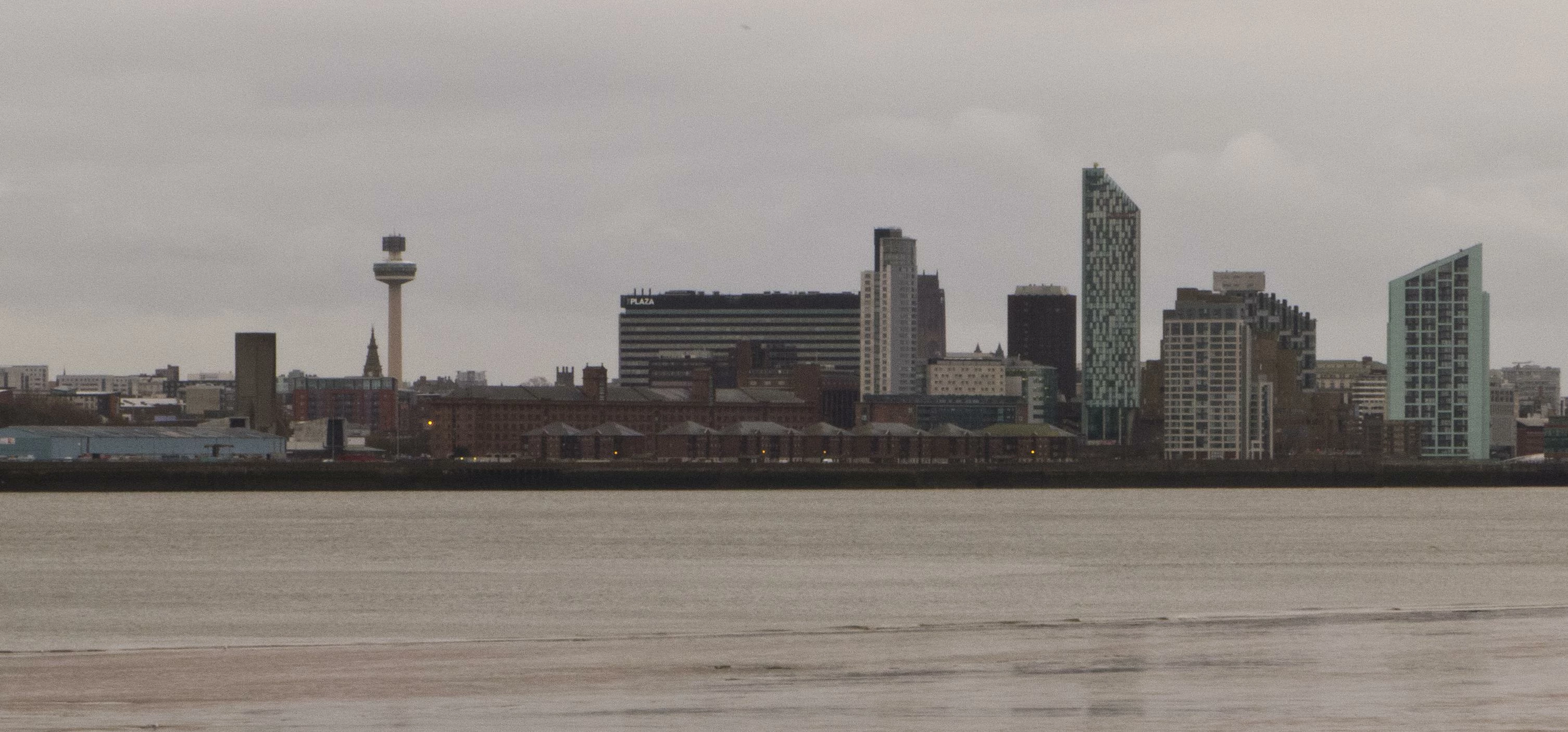 Liverpool Skyline on Cloudy Day