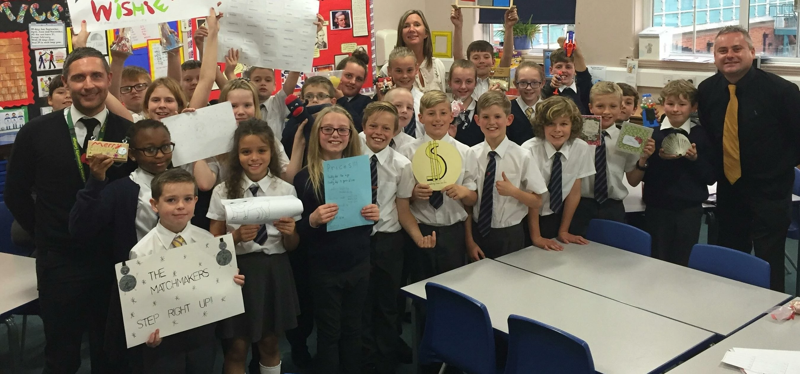 Paul Powell (right) pictured at Burton Road Primary School during the iCAN Business Enterprise Chall