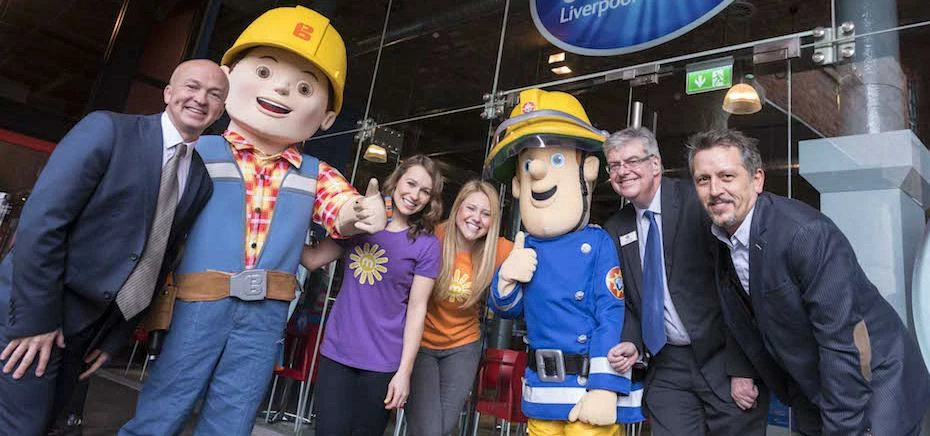 L-R: Heritage Great Britain financial director Peter Johnson-Treherne, Bob the Builder, Jen Pringle,