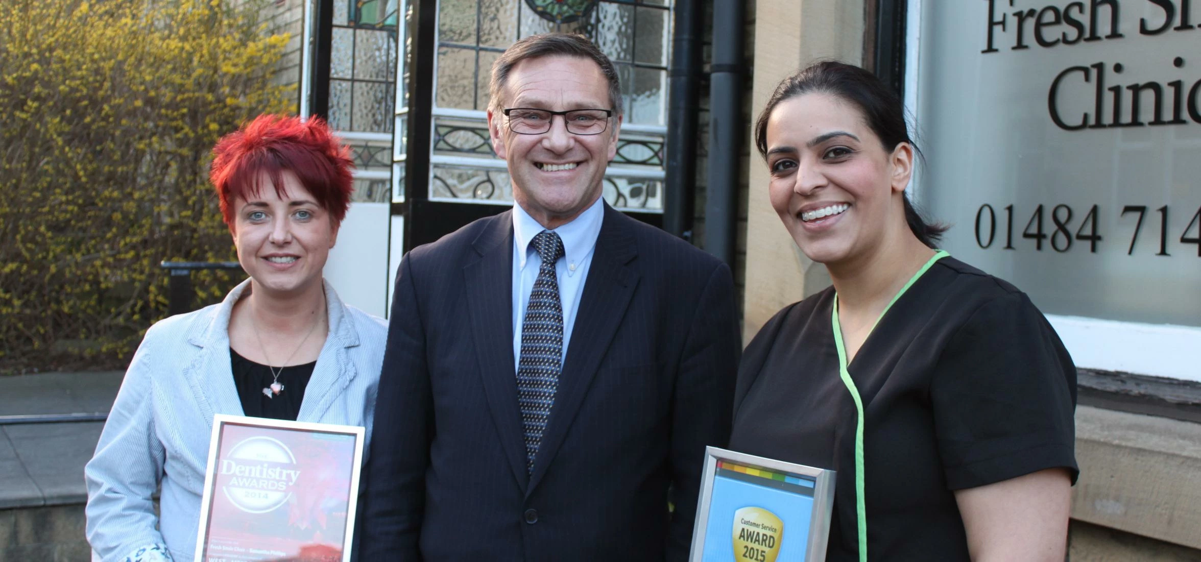 The future's bright: MP Craig Whittaker with Fresh Smile's award-winning team