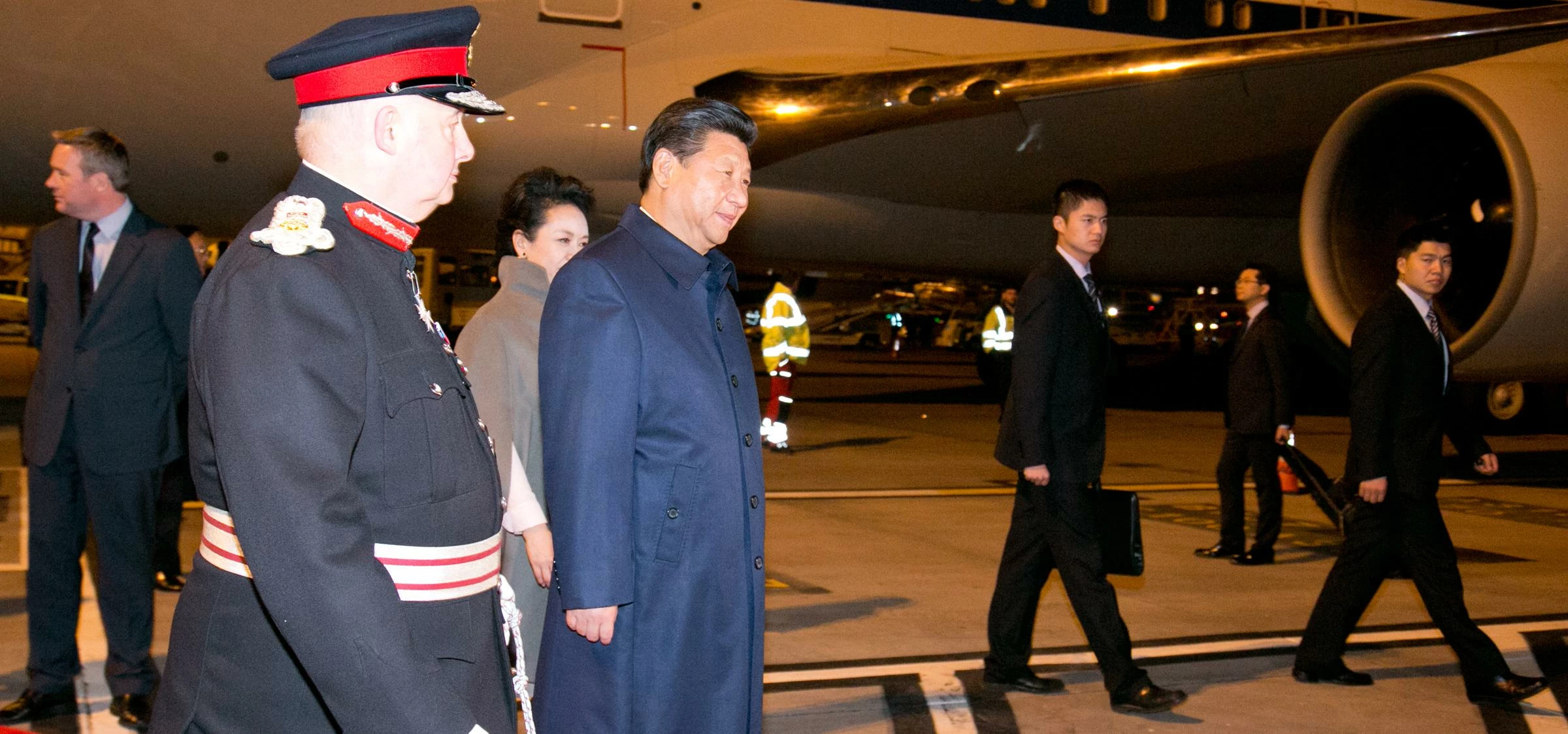 President Xi Jinping arriving at Manchester Airport