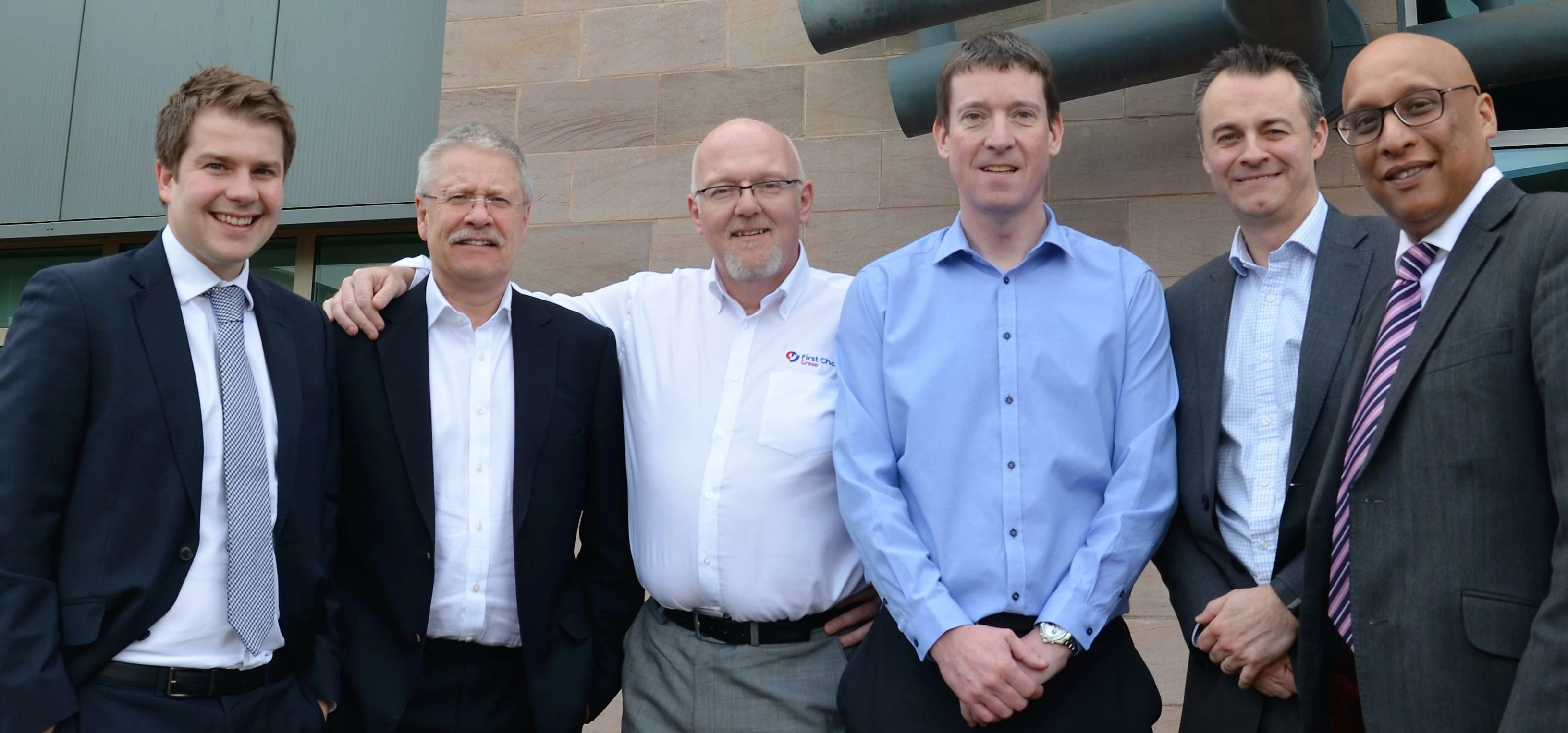 Pictured from left are: Jamie Partington of Higgs & Sons, Steve Robbins, John Whitehouse and Carl Ba