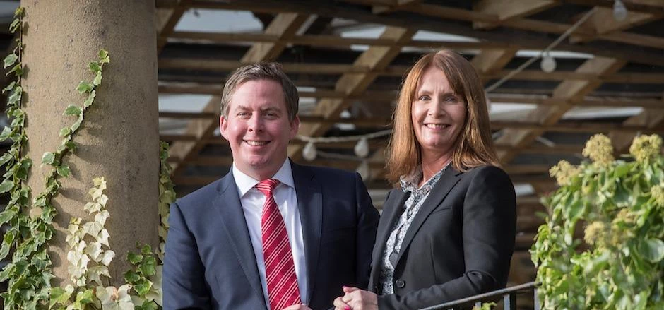 Lee Hurst and Lynne Bowman of Harrogate Wealth Management.