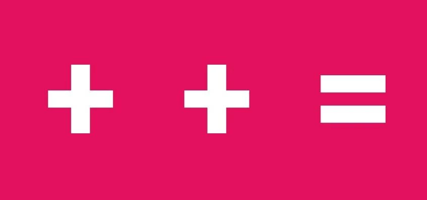 + + =