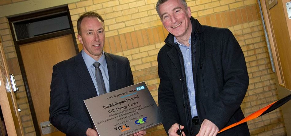 Mike Hooper, Director Energy & Asset Management for Vital Energi (Left) with the Trust’s Finance Dir