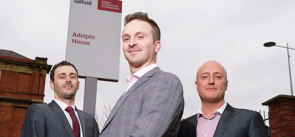 L-R: Salford Professional Development's David Hall, Marc Davis and Paul Bolton