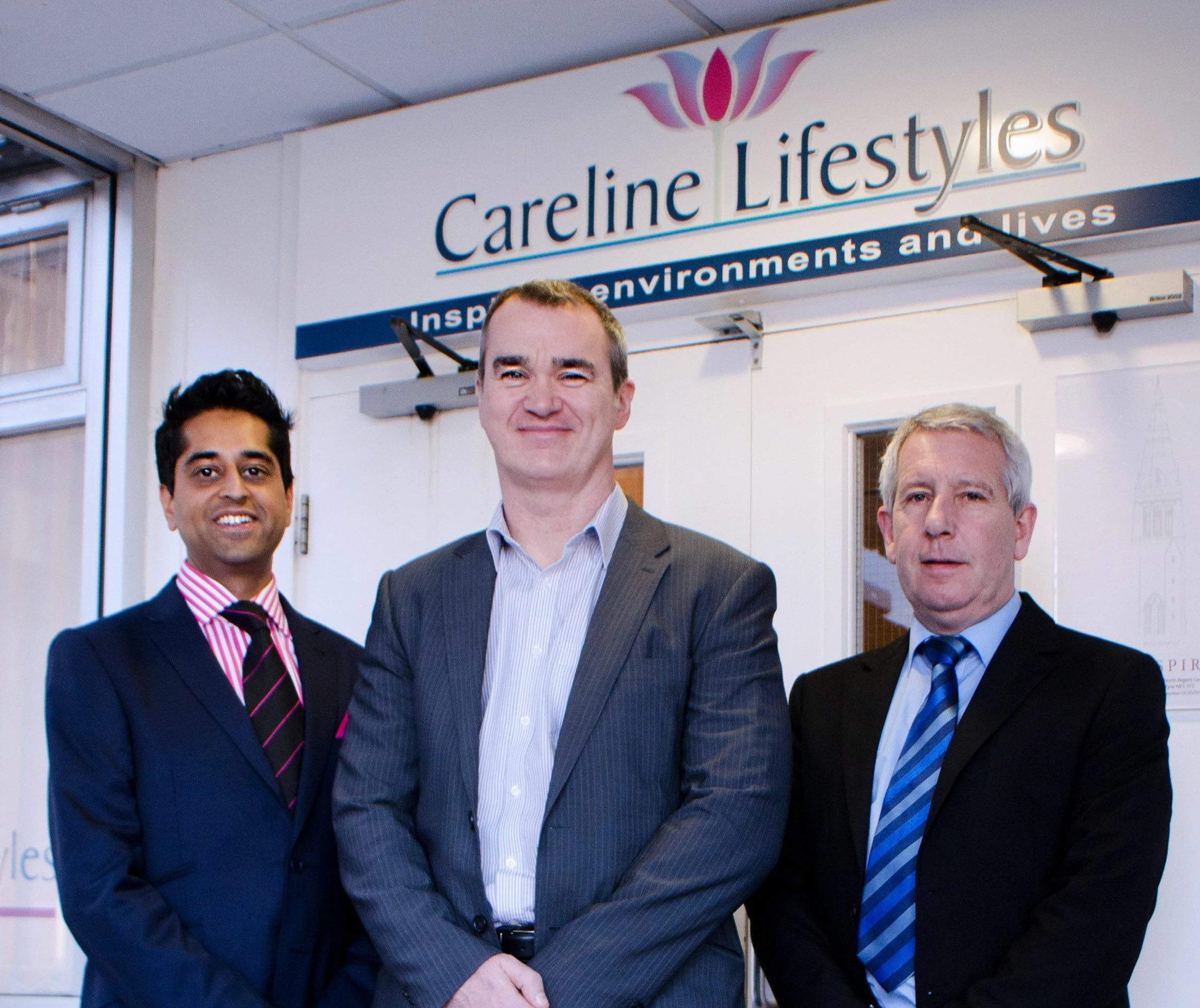 Rahul Sharma, Allan Thompson and John Buchanan, Development Co-ordinator at Careline.