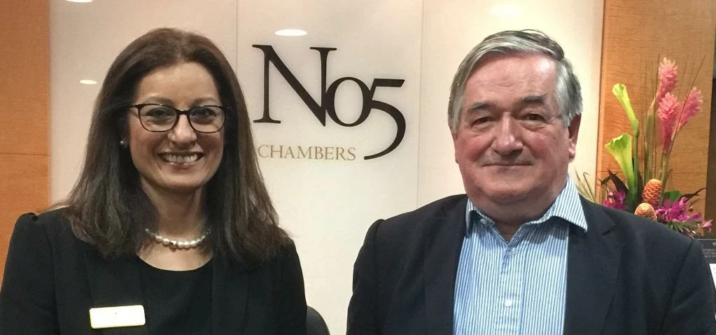 Nageena Khalique QC, head of the Court of Protection Group at No5 Barristers’ Chambers with Sir Jame