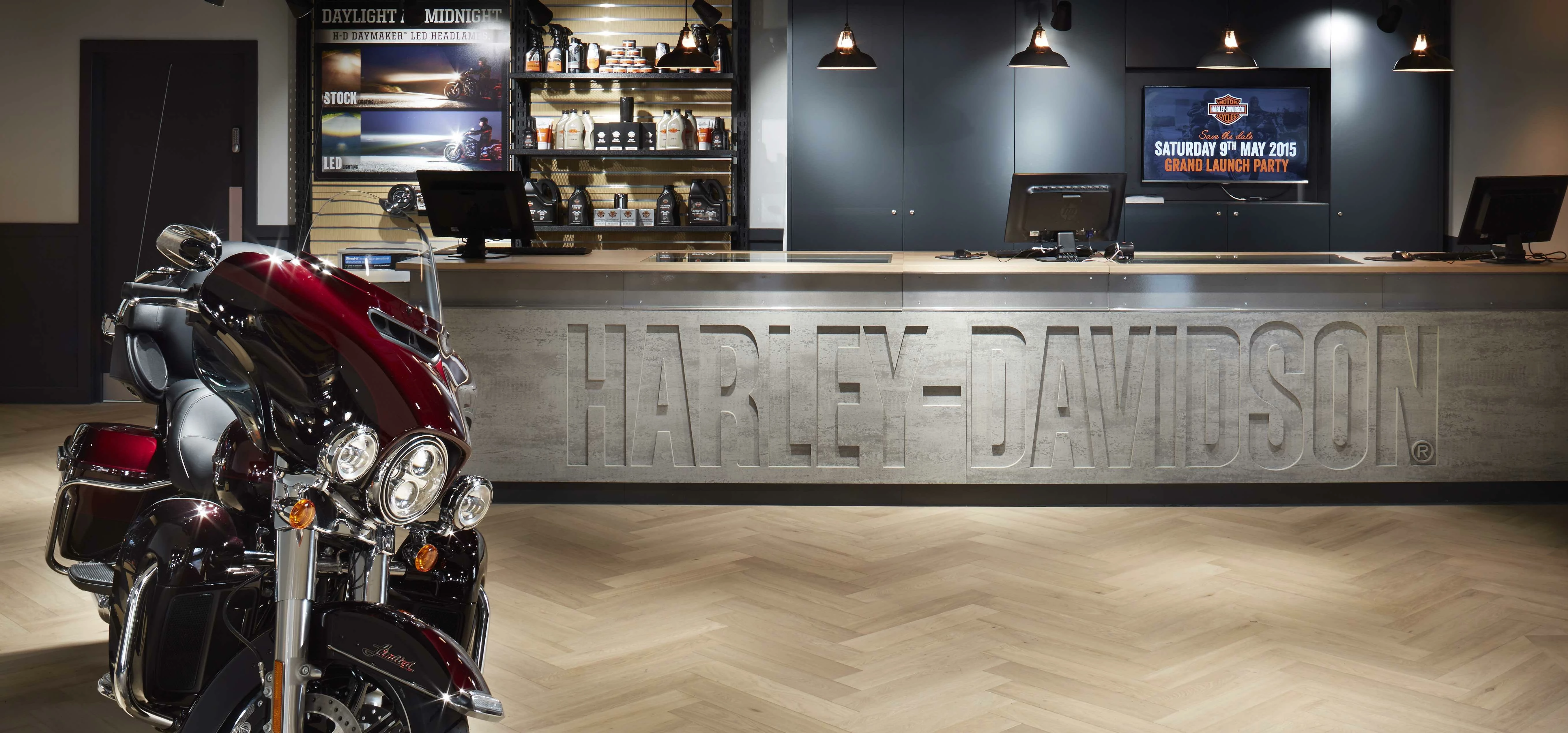 Muted lighted entices bikers at Fresh Design International's revamped Harley-Davidson store