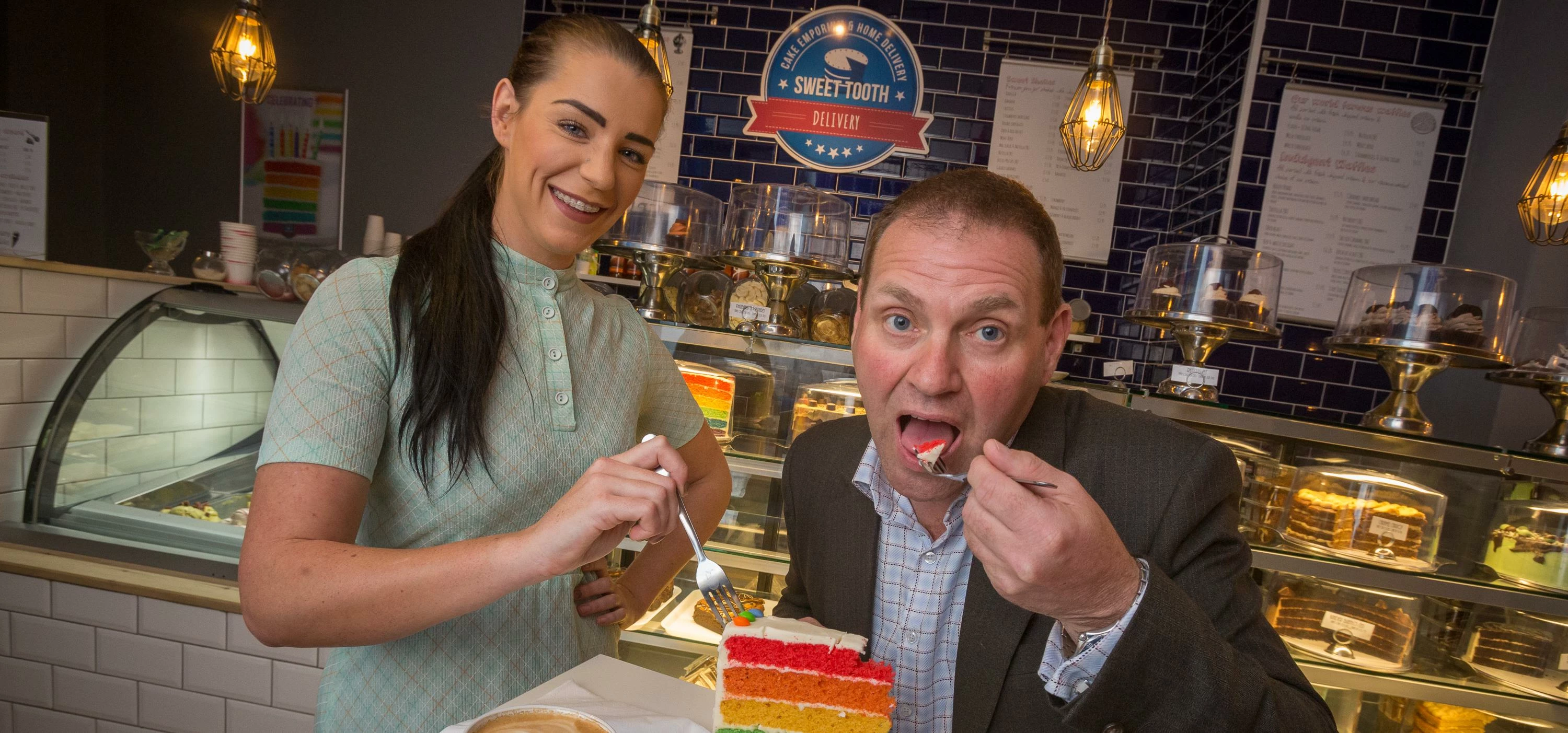 Sweet Tooth Delivery boss Kayley Smith with Ken Dunbar, Chief Executive of Sunderland BID
