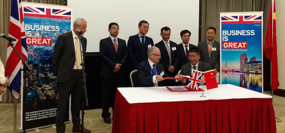 Armand Kirk, strategic development director of Amec Foster Wheeler Clean Energy (front left), signin