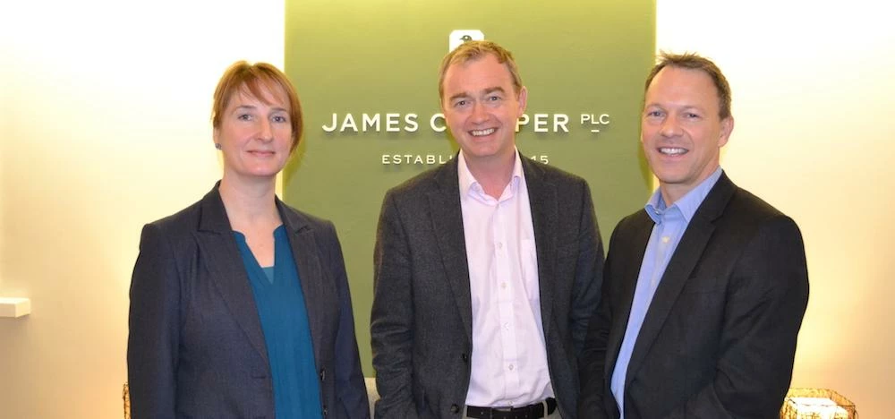 L-R: Isabelle Maddock, Tim Farron and Phil Wild