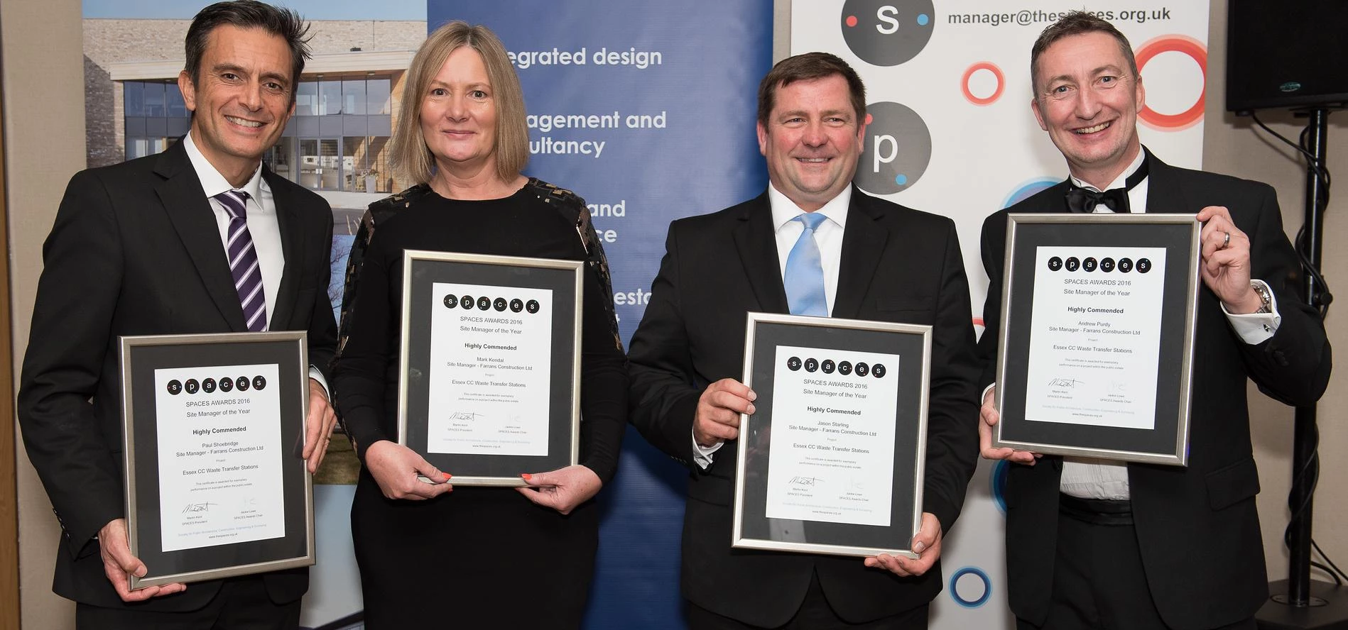 L-R Ray Gamble - Farrans, Christina Halls - ECC project sponsor, Jary Starling - Farrans site manage