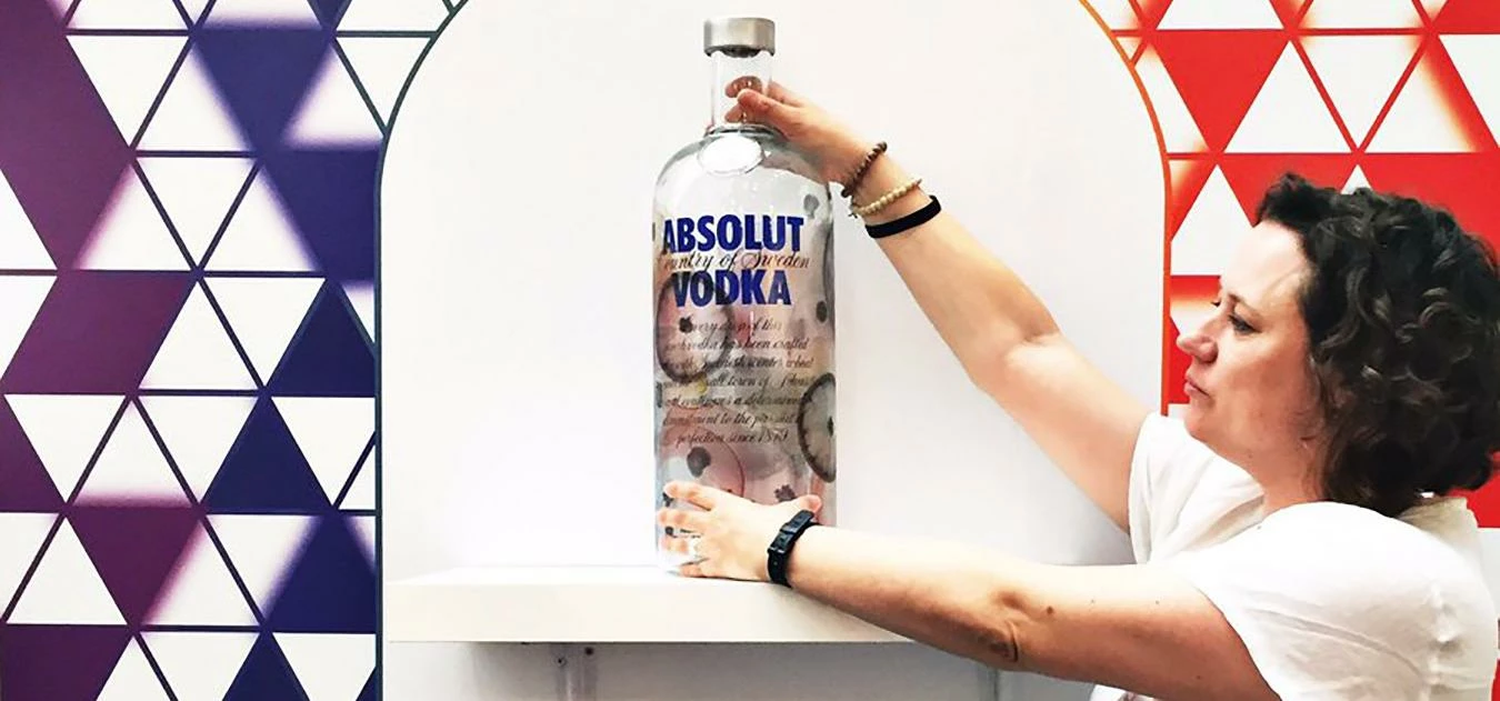 New Designers 2016 winner Jo Stenberg with her design for Absolut Vodka