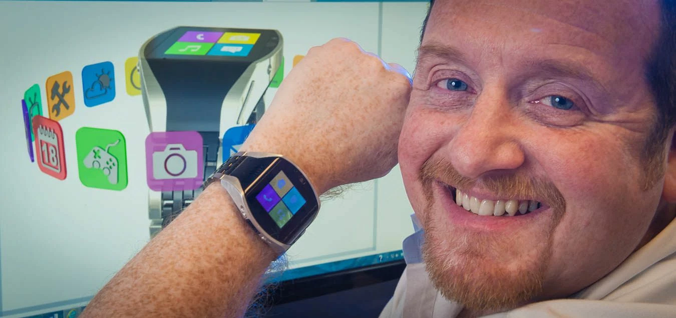 Paul Gill with his smartwatch.