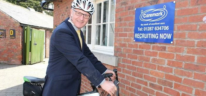 Charles Folkes outside the Caremark (Redcar and Cleveland) office