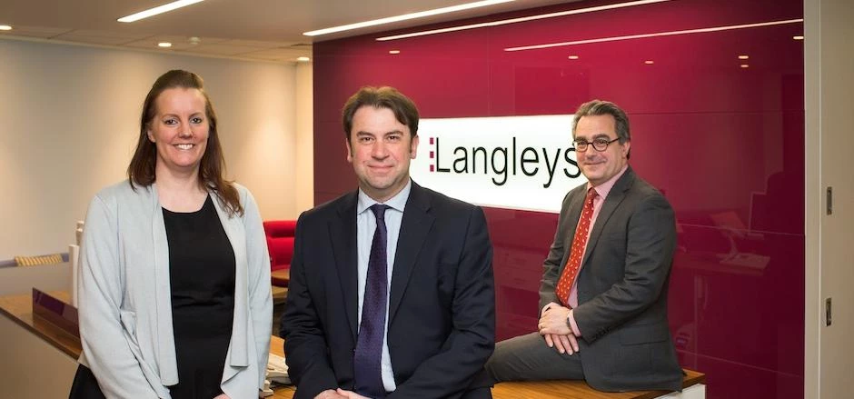 Judy Lankester, Mark Day and Andrew Gowar of Langleys Solicitors.