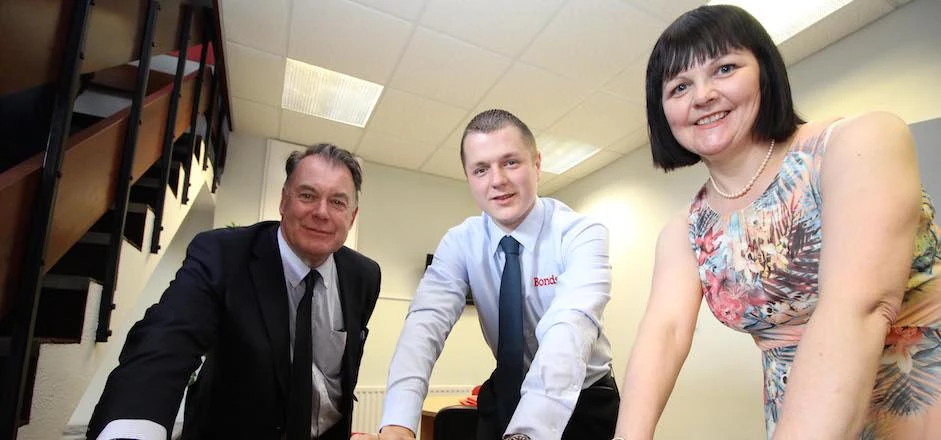 AS Training director Steve Foster with Bonds sales executive Josh Kershaw and HR manager  Pauline Go