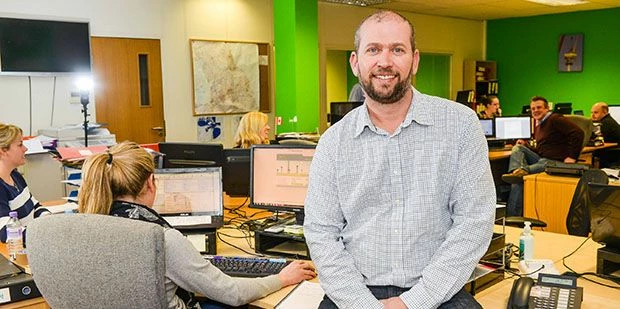 Steve Milner of Earthmill at their Wetherby Offices