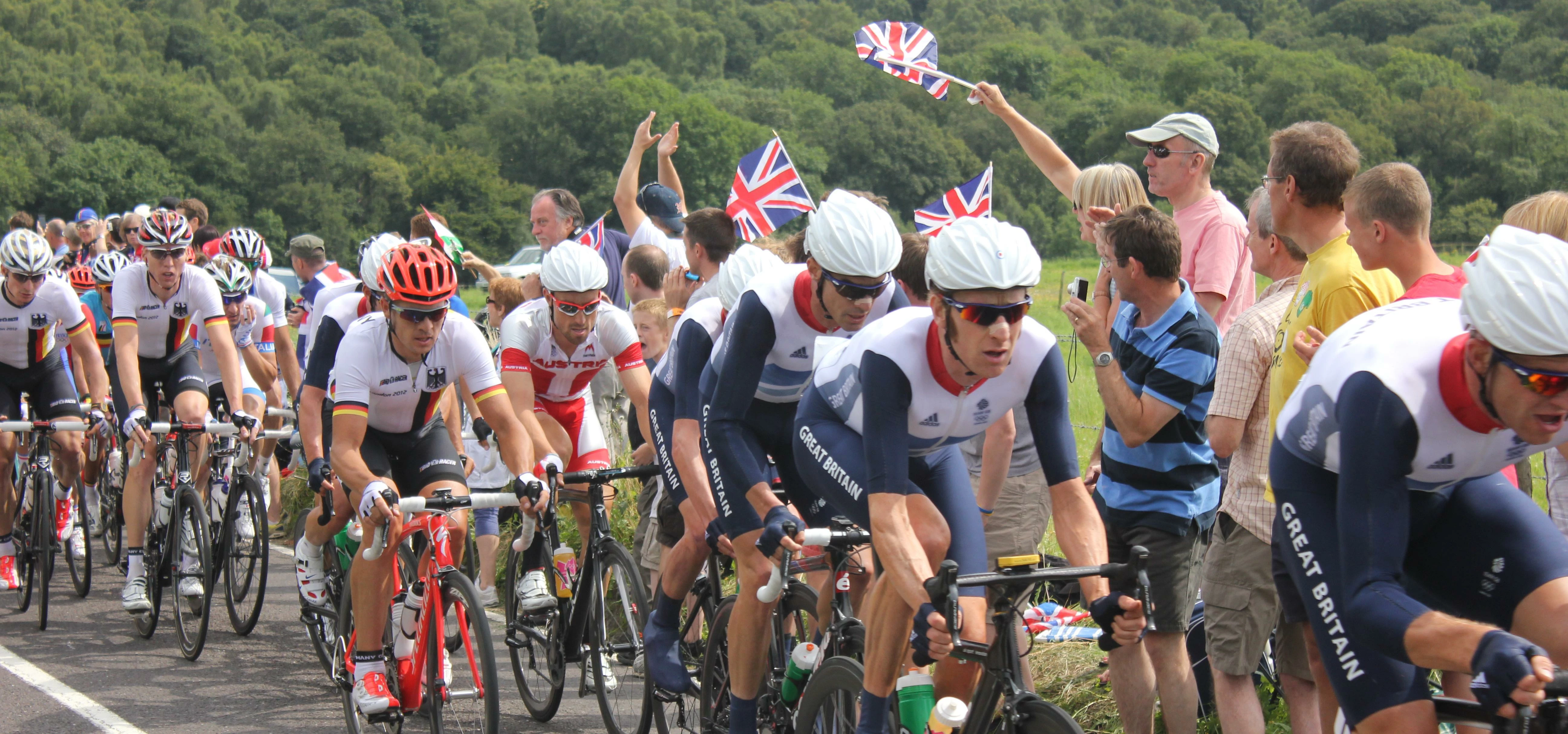 Olympics Mens Road Race 2012, with Bradley Wiggins in second place