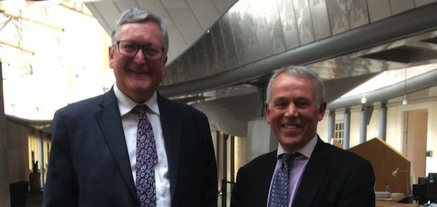 Fergus Ewing, Scottish Government Minister for Energy, Enterprise and Tourism and Paul Woolston, cha