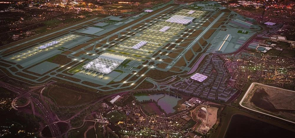 The Grimshaw-designed artist's impression of what a potential third runway at Heathrow might look li