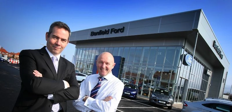 Gott Technical Services director Ian Gott with Benfield Ford general manager Terry O'Neil