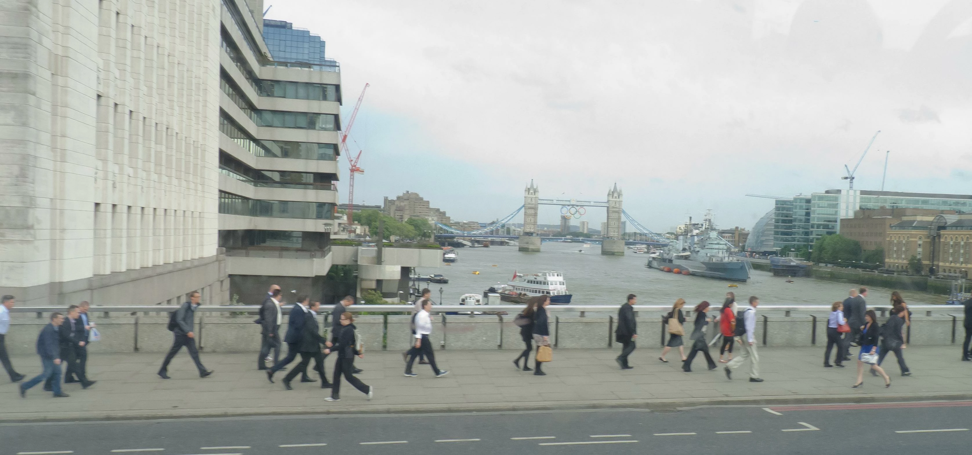 Office Workers on the Bridge