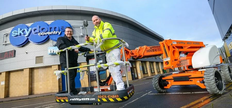 Pictured from left to right: Jim Longstaff (Clements) and Colin Wild (Alliance Painting) operating t