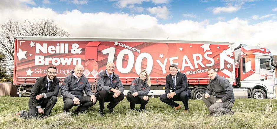 Mark Jardine, Michael Organ, Bernard Bennison, Ellie Dixon, Carl Andrew and Mark Blenkiron with one