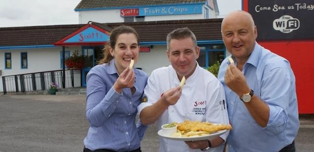 Scotts owner Tony Webster (right) with chef manager Shane White and manager Kerri Clements