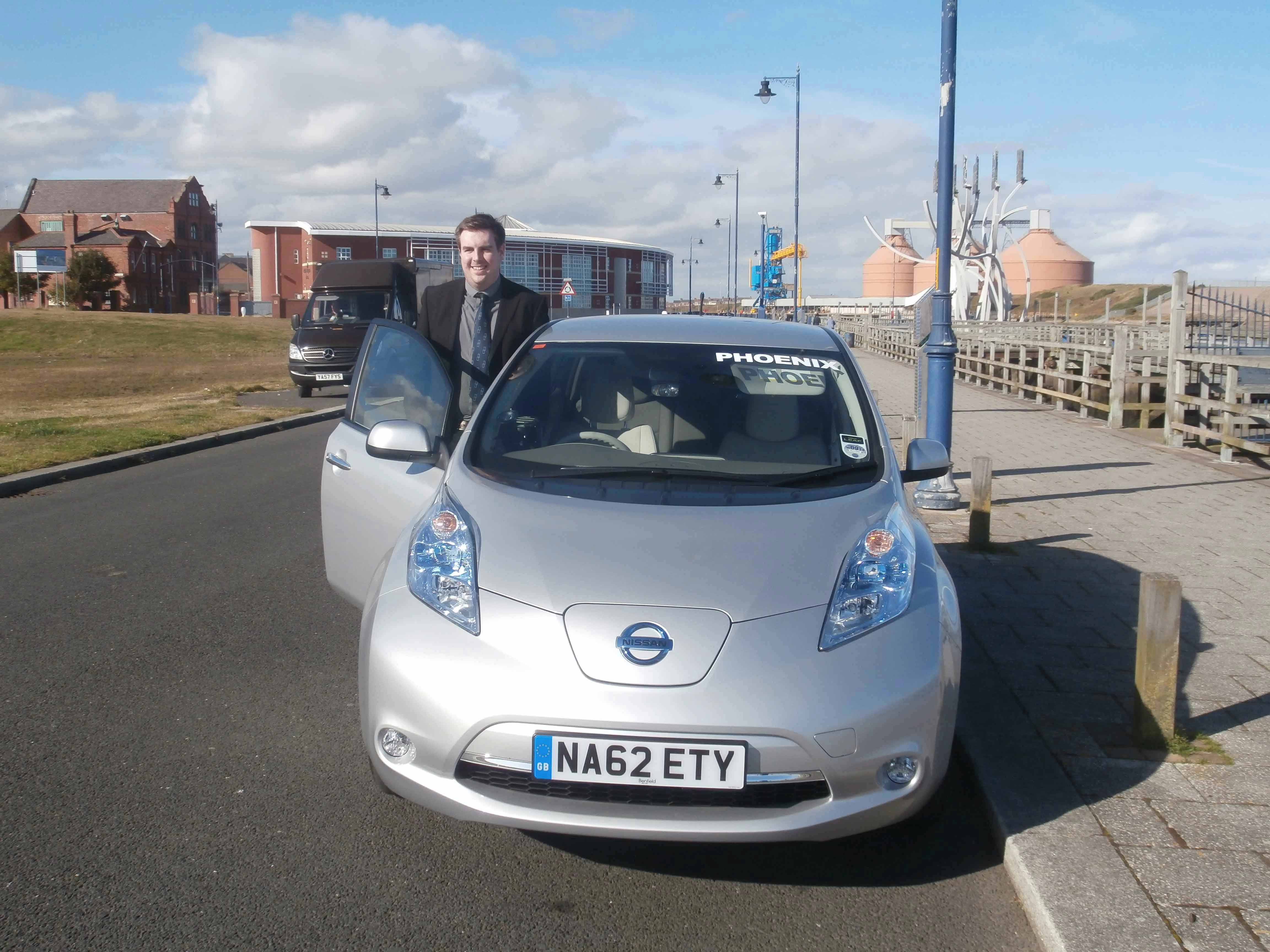 Alex Hurst with the Nissan Leaf