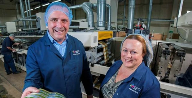 managing director Chris Ellison and commercial director Susan Ellison at the new Leeds plant of OPM