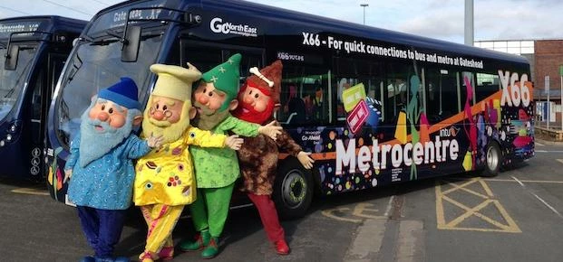  Four brand new Go North East buses worth over £600,000 are launched by the Metrognomes.