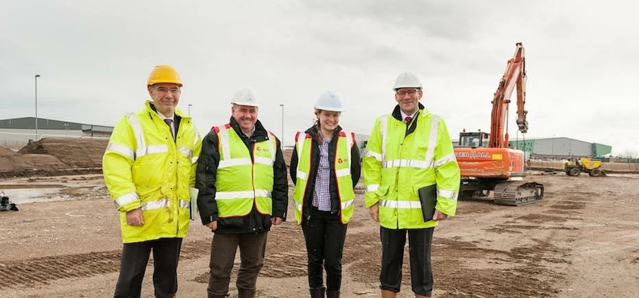 David Watson, director at Horncastle Group PLC; Harvey Stokes and Camilla Johnston of DPD, and; Ian 