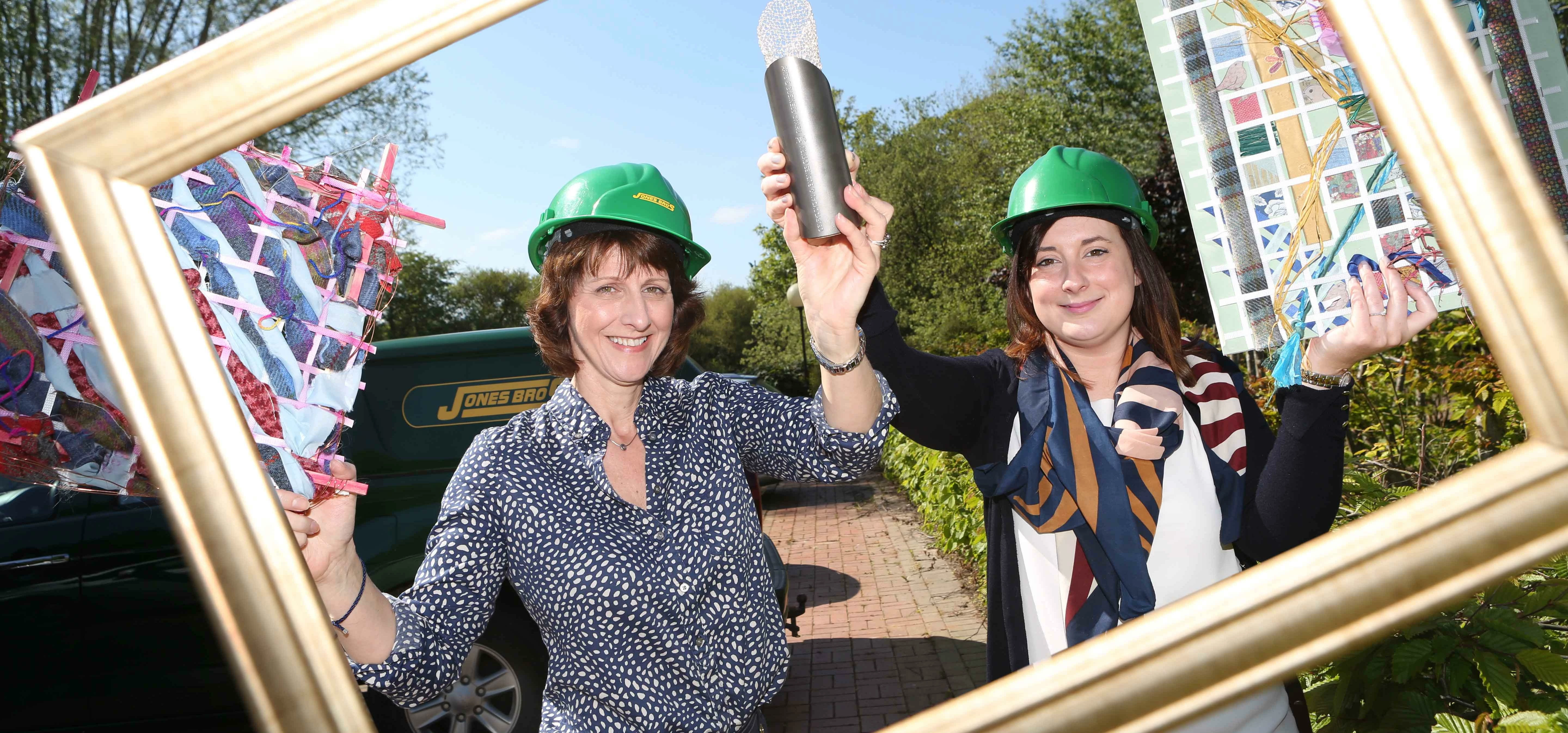 Lynne Williams, Marketing Manager Jones Bros Ruthin (left) with Ruthin Craft Centre's Sioned Phillip