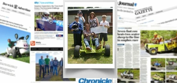 Ian McAllister presenting cheque to the Percy Hedley Foundation