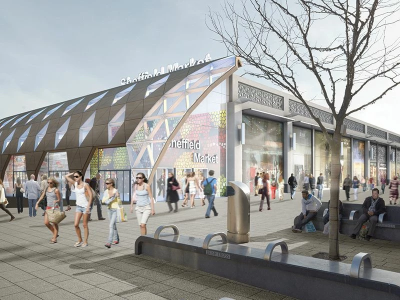 Sheffield's new market, as it will look once opened