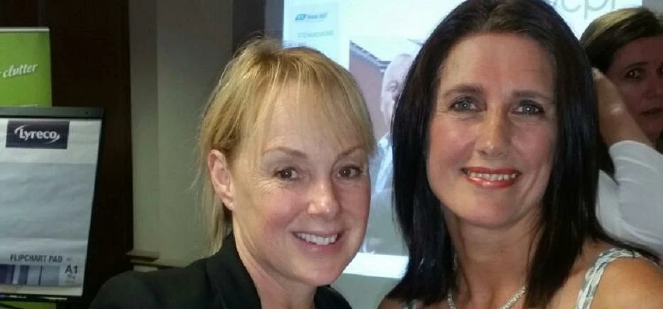 Photo shows Sally Dynevor and SMBA chair Liz Law