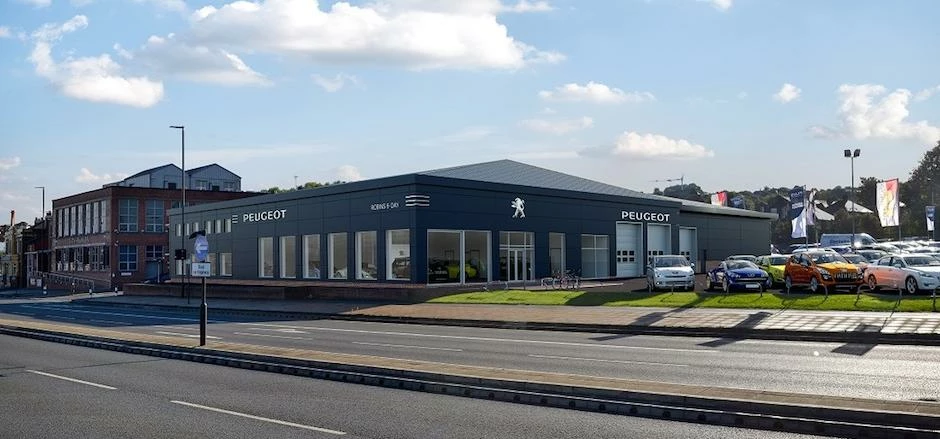 A CGI of the refurbishment car dealership in Sheffield.