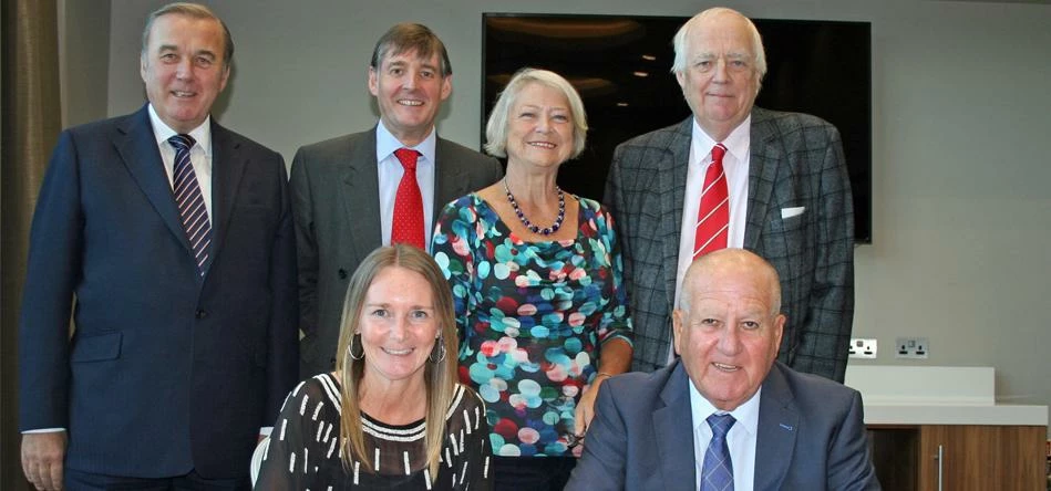Foundation Trustees and CEO Lesley Spuhler OBE sign for Beacon start